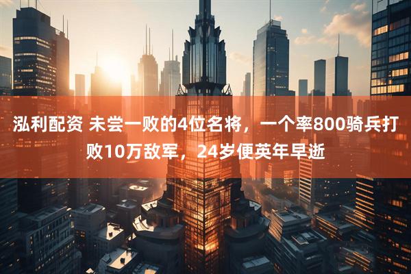 泓利配资 未尝一败的4位名将，一个率800骑兵打败10万敌军，24岁便英年早逝